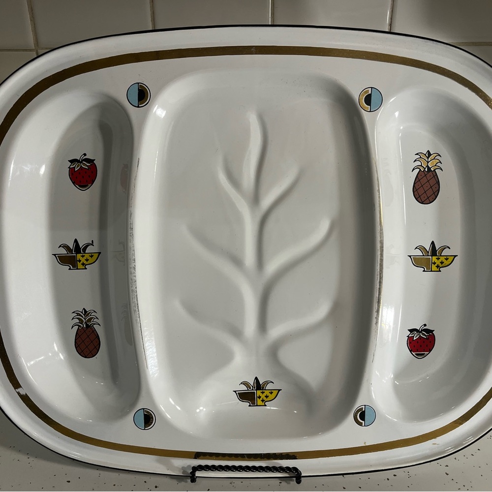 Vintage Georges Briard Ambrosia Enamel Serving Platter